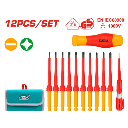 12 Pcs Interchangeable Insulated Screwdriver Set THKISD1201
