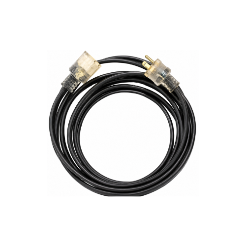 12/3 15' Flat Power Cord Black Bulk