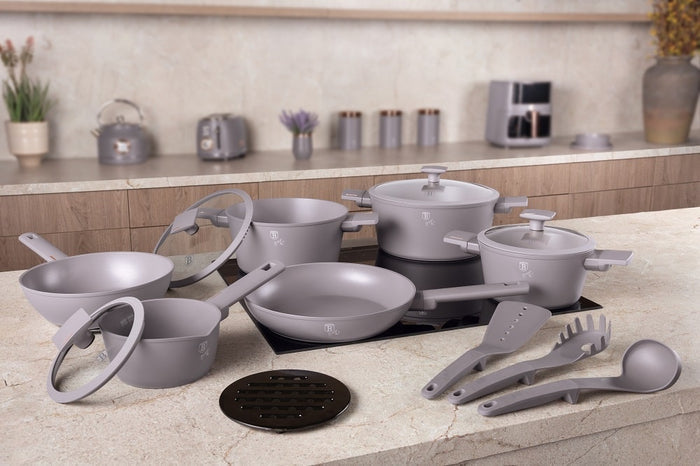 15 Pcs Cookware Set, Taupe