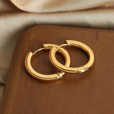18K Gold-Plated Chunky Huggie Earrings