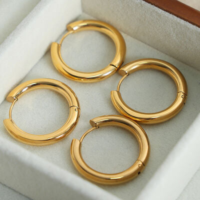 18K Gold-Plated Chunky Huggie Earrings