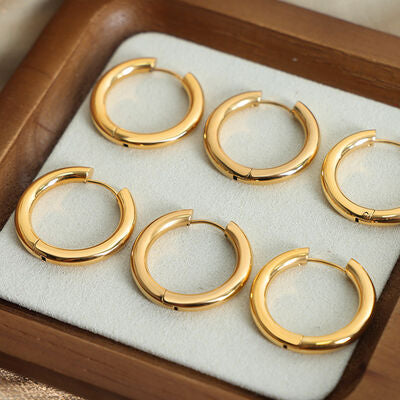 18K Gold-Plated Chunky Huggie Earrings