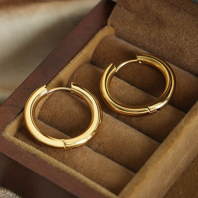 18K Gold-Plated Chunky Huggie Earrings