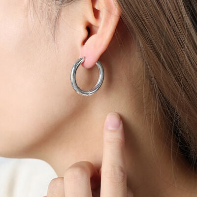 18K Gold-Plated Chunky Huggie Earrings