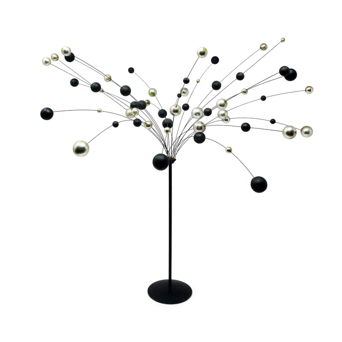 1960s Danish Modern Silver and Black Kinetic Ball Sculpture