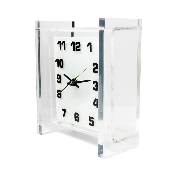 1970s Vintage Lucite Desk Clock