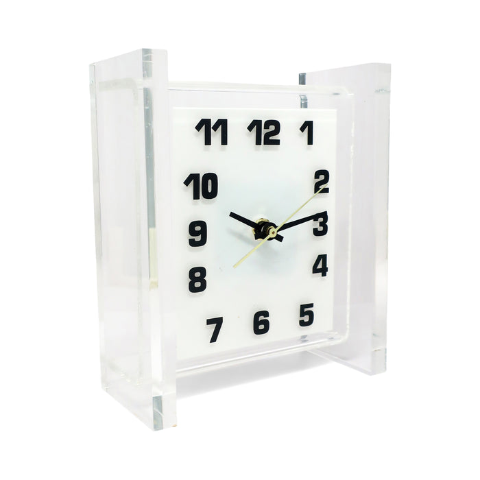 1970s Vintage Lucite Desk Clock