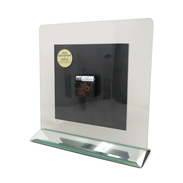 1980s Smoked Glass and Mirror Clock
