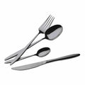 24 Pcs Cutlery Set, Black Silver