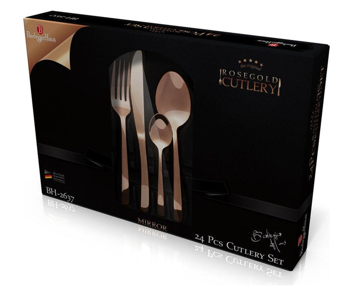 24-Piece Cutlery Set, Rose Gold