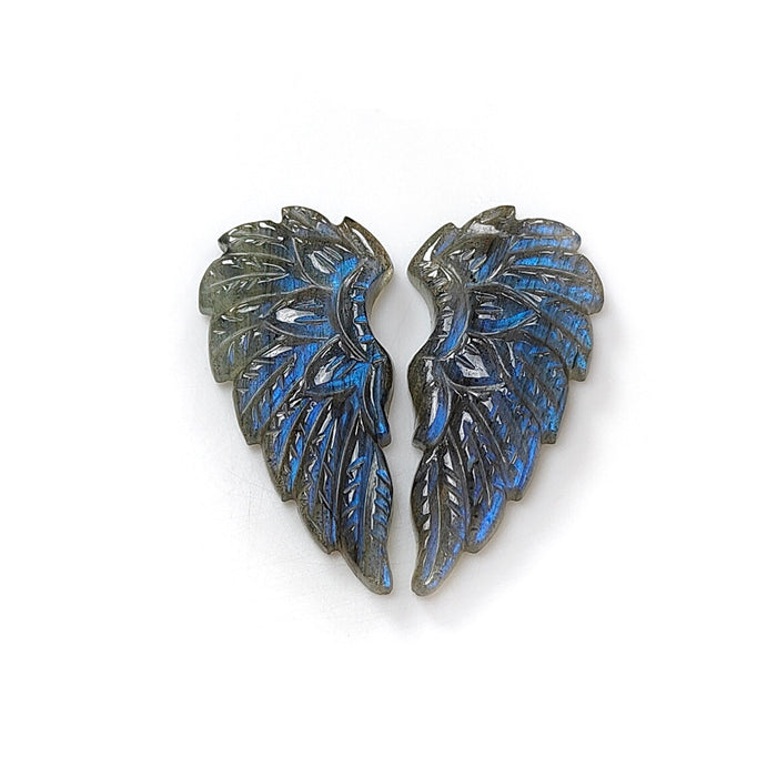 Blue Labradorite Angle Wings Carving