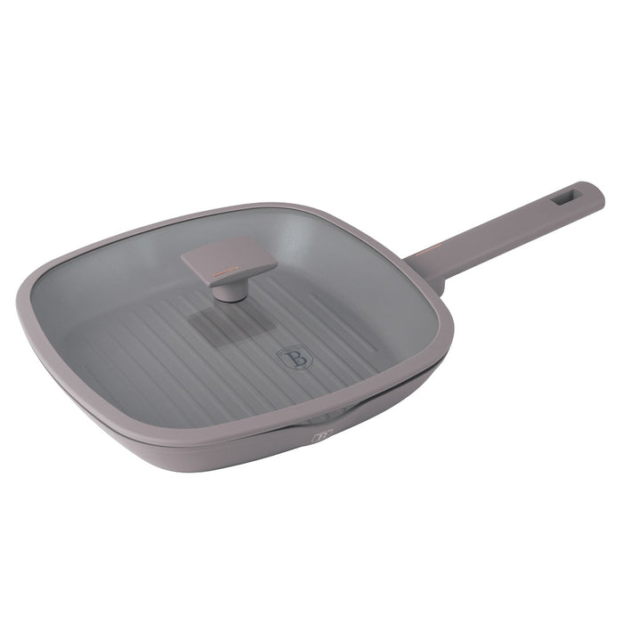 28cm Grill Pan With Lid, Taupe