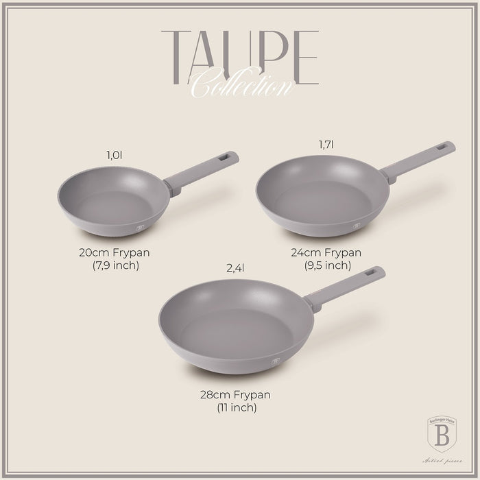 3 Pcs Frypan Set, Taupe