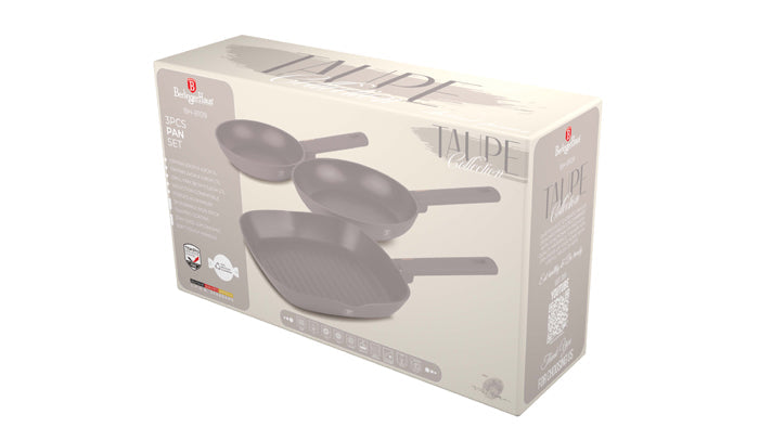 3 Pcs Frypan Set, Taupe
