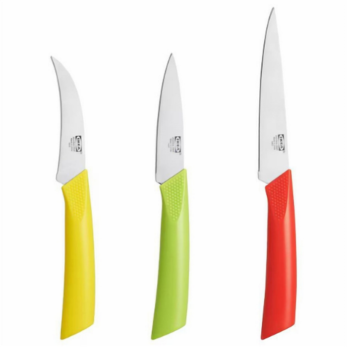 3-Piece Multi-Colour Kitchen Knife Set in Stainless Steel