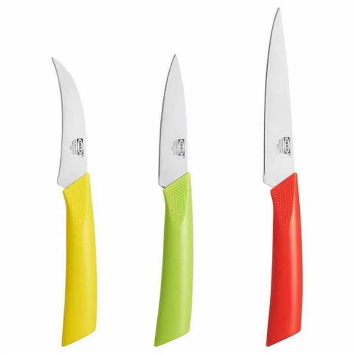 3-Piece Multi-Colour Kitchen Knife Set in Stainless Steel