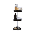Primanova bathroom shelf Stainless steel black front view