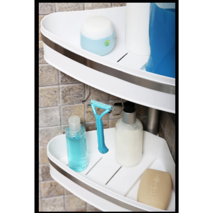 Primanova bathroom shelf Stainless steel close-up detail