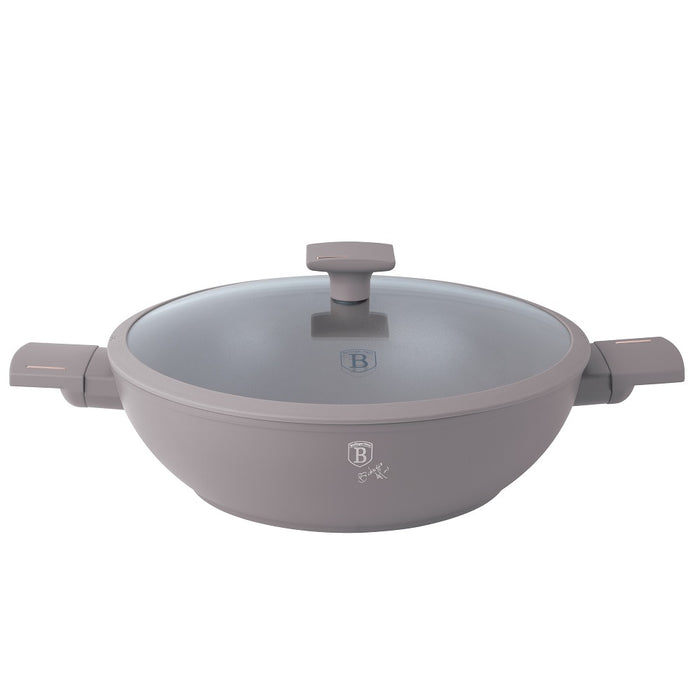30cm Casserole Wok With Lid, Taupe