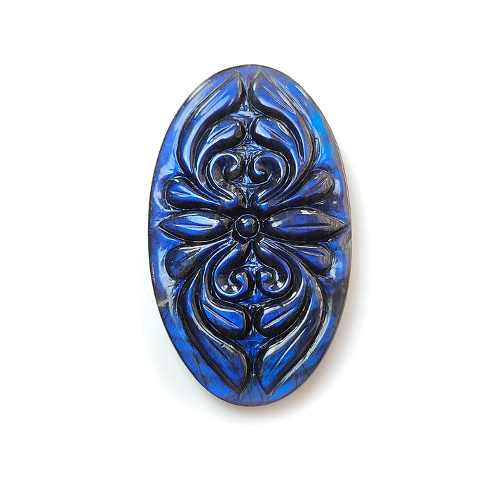Blue Labradorite Oval Carving