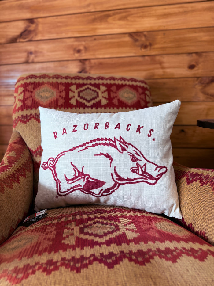 Grunge Collegiate Arkansas Logo Pillow