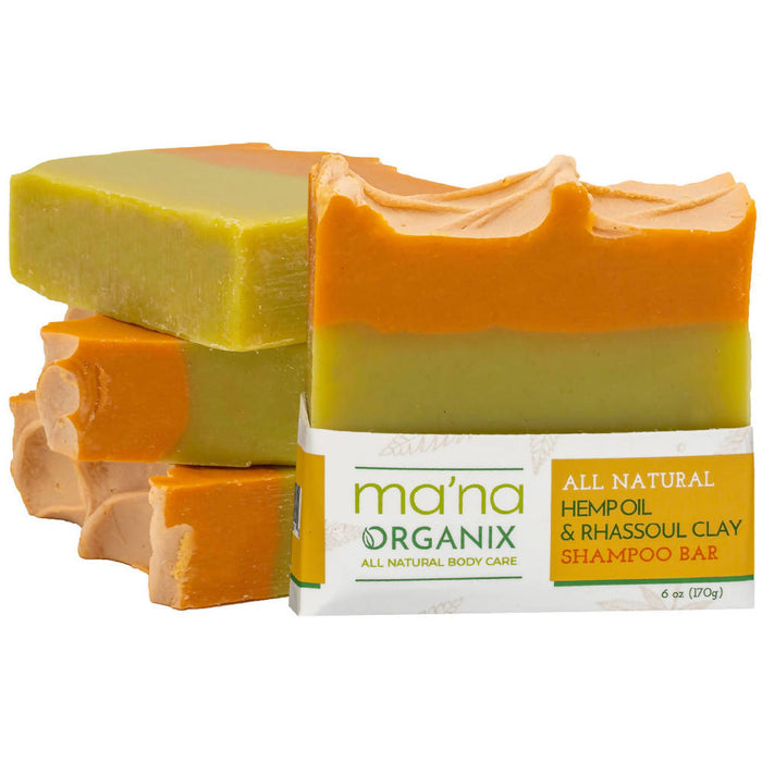 All Natural Hemp Oil & Rhassoul Clay Shampoo Bar - 2 Pack