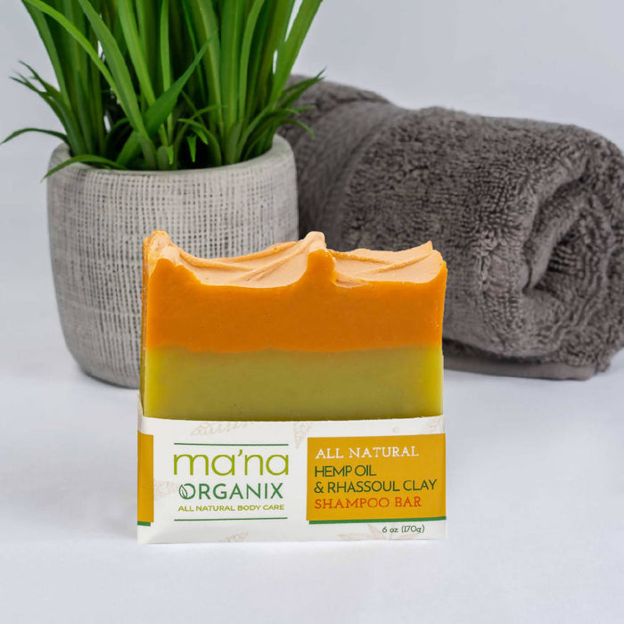 All Natural Hemp Oil & Rhassoul Clay Shampoo Bar - 2 Pack
