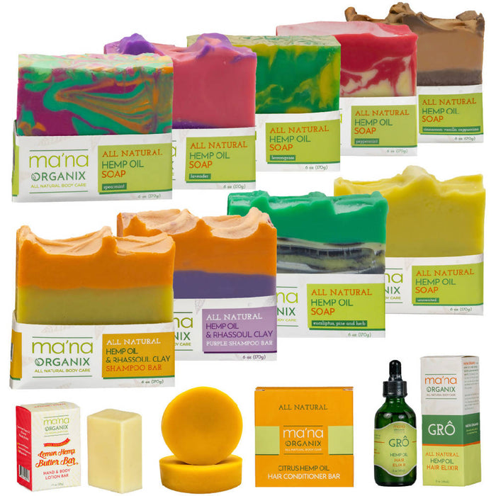 All Natural Hemp Oil & Rhassoul Clay Shampoo Bar - 2 Pack