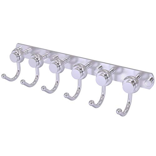 Allied Brass 920T-6 Mercury Collection 6 Position Tie and Belt Rack with Twisted Accent Decorative Hook, Satin Chrome