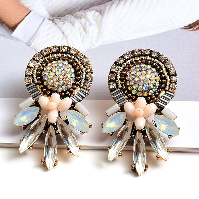 Angular Crystal Geometric Statement Earrings