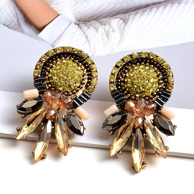 Angular Crystal Geometric Statement Earrings