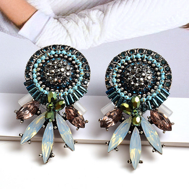 Angular Crystal Geometric Statement Earrings