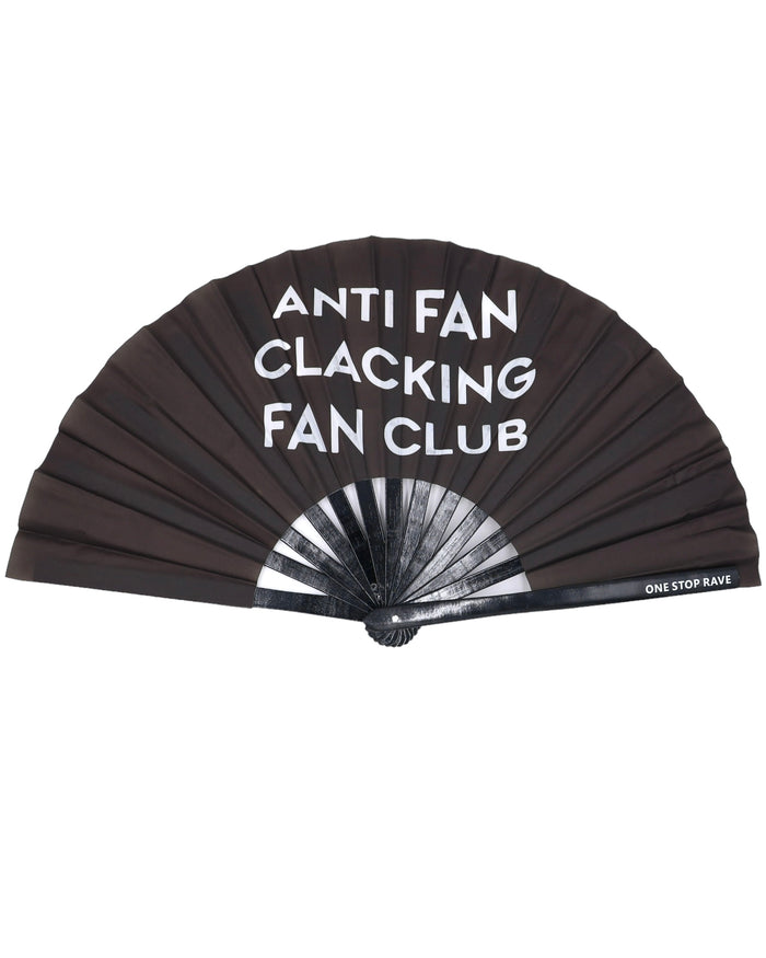 Anti Fan Clacking Fan Club Hand Fan, Festival Fans 13.5", - One Stop Rave