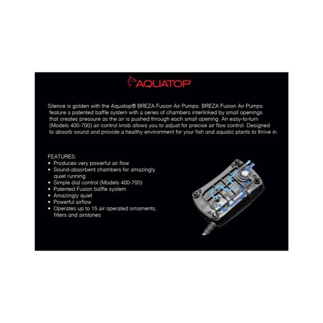 AQUATOP BZF-400 Fusion Aquarium Air Pump Single Outlet, Super Quiet