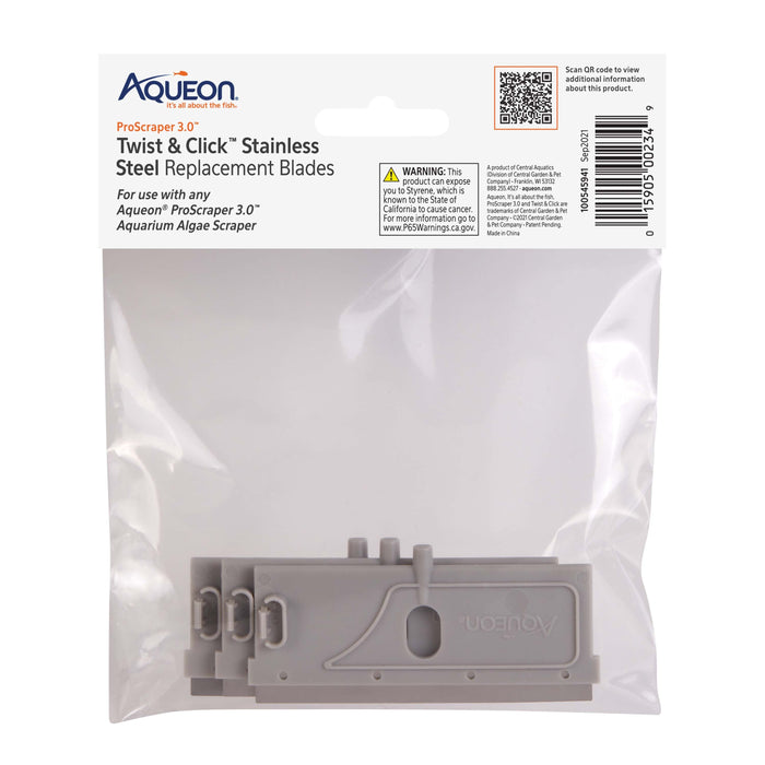 Aqueon ProScraper 3.0 Twist & Click Stainless Steel Replacement Blades