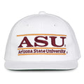 Arizona State Retro Bar snapback hat in white, front view