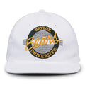 Baylor Retro Circle snapback hat in white, front view