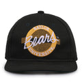 Baylor Retro Circle snapback hat in dark green, front view