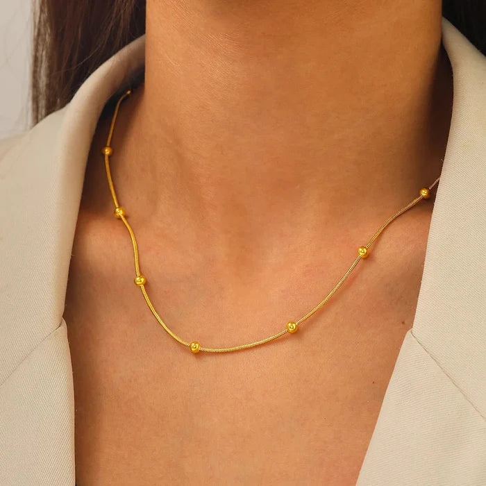 Beaded Snake Chain Necklace - The PM Edit