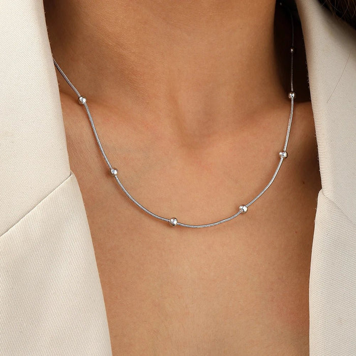 Beaded Snake Chain Necklace - The PM Edit
