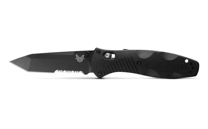 Benchmade Barrage AXIS-Assisted Folding Knife 3.6" Black Tanto Combo Blade Black Valox Handles - NORTH RIVER OUTDOORS