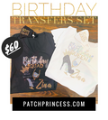 BIRTHDAY QUEEN SET BLING TRANSFERS