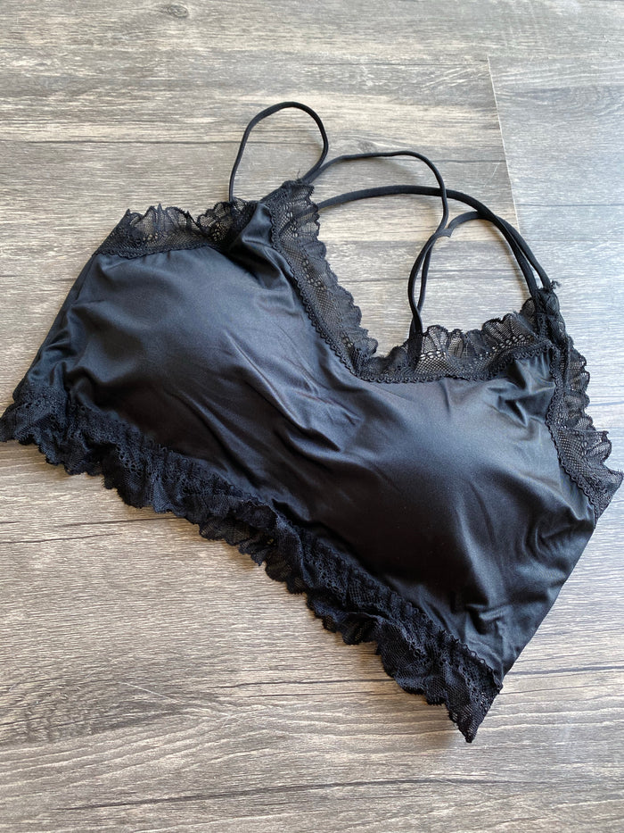 BLACK Criss Cross Super Stretchy {BRALETTE}