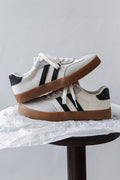 Black Stripe Gum Sole Court Sneaker