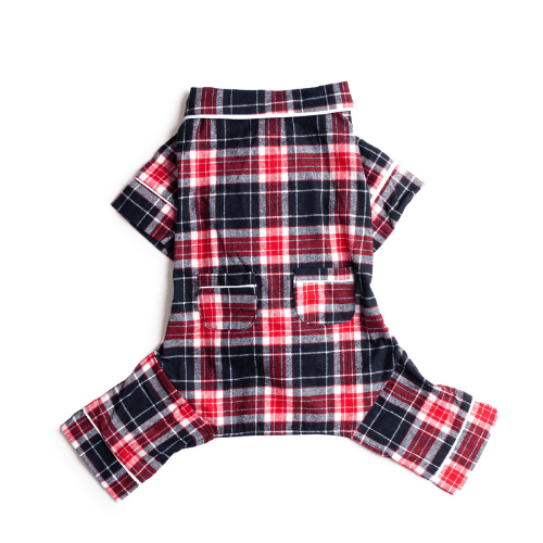 fabdog® 8" Blue Plaid Flannel Pajamas Apparel