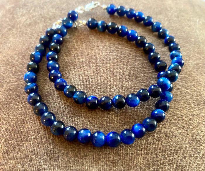 Blue Tiger's Eye Men's Bracelet