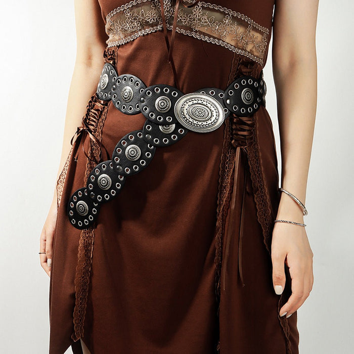 Boho Concho Oval Disc Grommet Belt - The PM Edit
