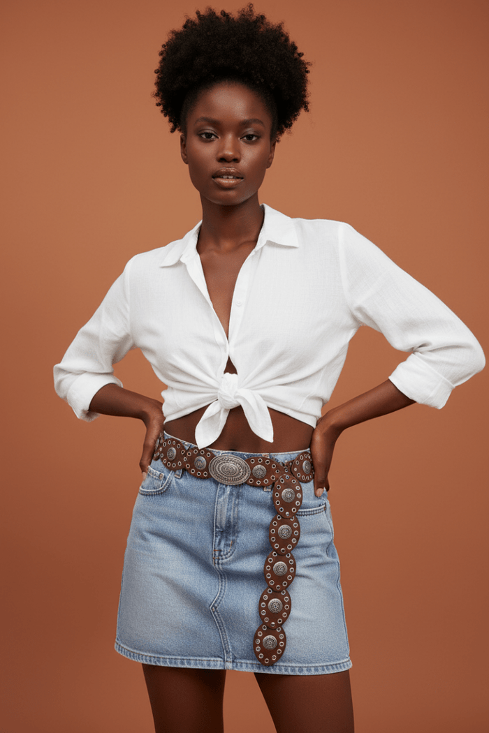Boho Concho Oval Disc Grommet Belt - The PM Edit