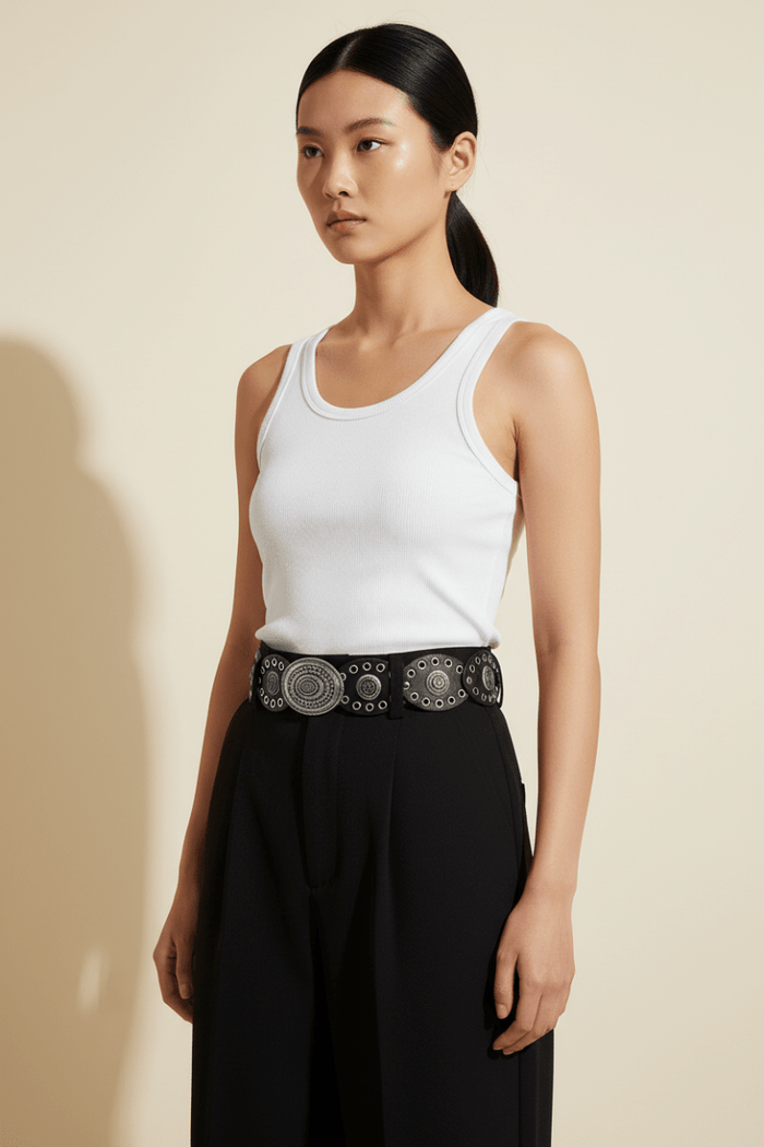 Boho Concho Oval Disc Grommet Belt - The PM Edit