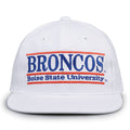 Boise State Retro Bar snapback hat in white, front view